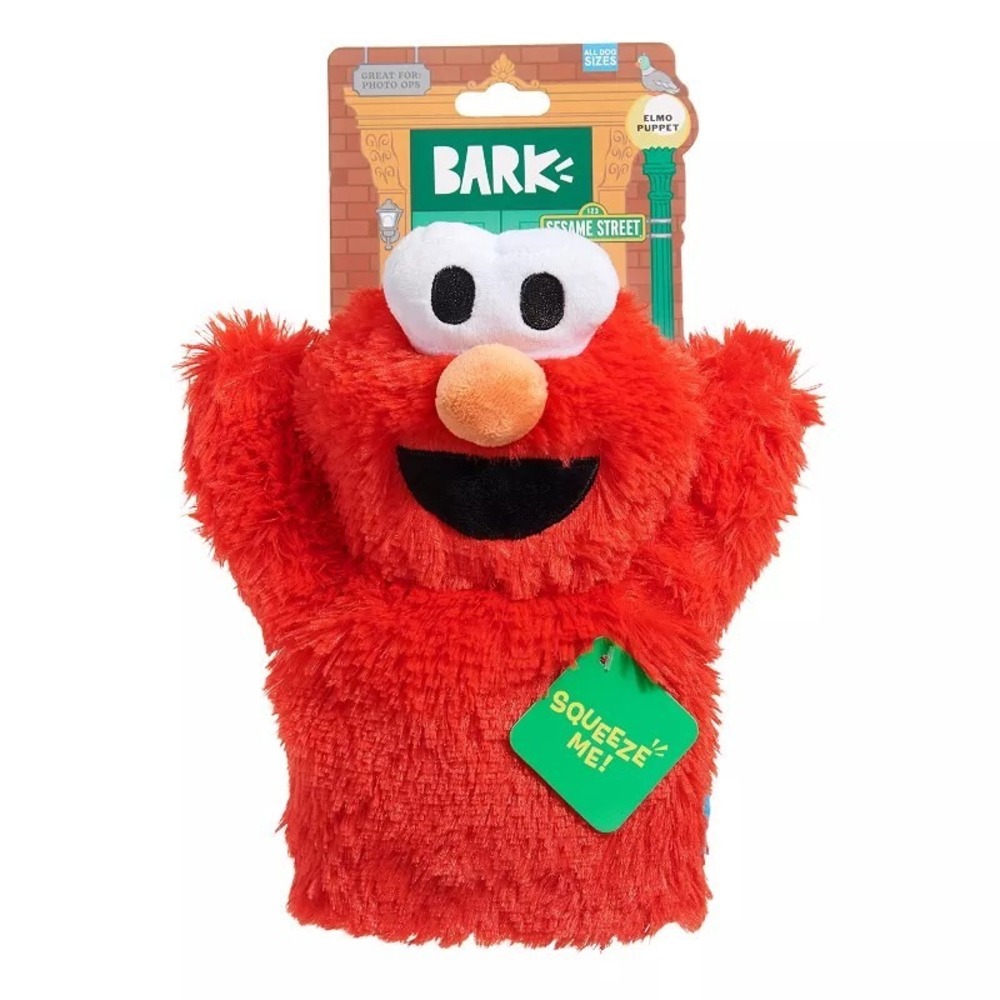 BARK Elmo Dog Toy Squeaker Crinkle Plush Sesame Street All Dog Sizes